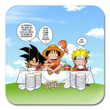 Pack de 4 Sous-bocks (sous-verre) Parodie One Piece