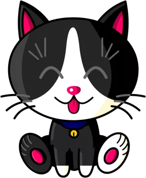 Kawaii Baby Cat (Noir et Blanc)