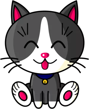 Kawaii Baby Cat (blanc et gris)