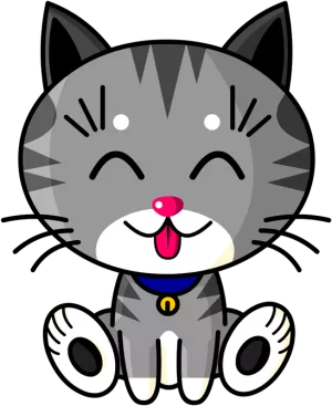 Kawaii Baby Cat (gris tigré)