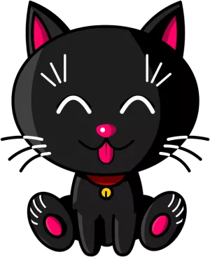Kawaii Baby Cat (noir)