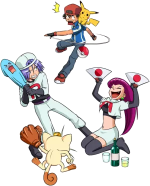 Pikachu, Ash Ketchum y la Team Rocket