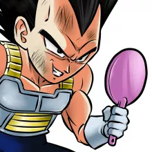 Sous-Verre en bois Végéta « Astuce pour se coiffer le matin ! » – Parodie Dragon Ball Z