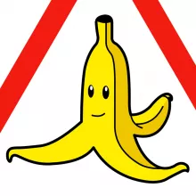 Sac à bandoulière La banane « Chaussée glissante ! » – Parodie Mario Kart