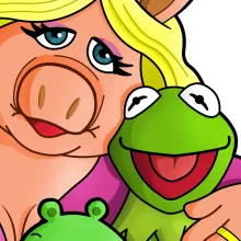 Korte mouwen Roze Babyromper (meisje) parodie Angry Birds - Angry Birds, Kermit en Piggy (Hoogwaardig Babyromper - bedrukt in Frankrijk - Ref : 411)