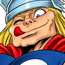 Thor Lustiges Schwarz Langärmliges Baby Strampler - Thor (Thor Parodie signiert OKIWOKI - Hochwertiges Baby-Bodysuit - Ref : 498)