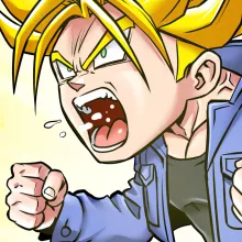 Cover per cellulare Samsung Galaxy A20e (Nero) - parodia Dragon Ball Super - Trunks Super Saiyan - Trunks Super Saiyan(Stampata in Francia)