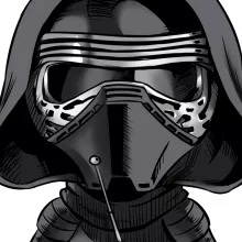 Tecknad SD Kylo Ren Fodral för smarttelefoner “Tecknad SD Kylo Ren och TIE Silence Mini Drone” – Parodi Stjärnornas krig