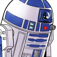 T-shirt bébé Luke Skywalker « Luke Life Episode V : un robot...ménager !! » – Parodie Star Wars