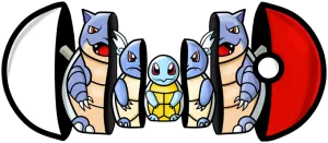 Squirtle, Wartortle och Blastoise
