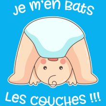 T-shirt bébé Bébé Comique « Je m'en bats les couches ! » – Parodie Bébé Humour