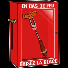 Sac à bandoulière Geek « En cas de feu, brisez la glace... !! » – Parodie Funny