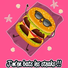 Débardeur Enfant Fille Humoristique « J'm'en bats les steaks !! » – Parodie Funny