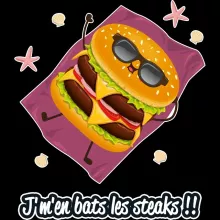 T-shirt Enfant Fille Humoristique « J'm'en bats les steaks !! » – Parodie Funny