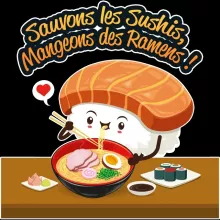 Coque Téléphone Portable Humoristique « Sauvons les Sushis !! » – Parodie Funny