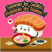 Débardeur Enfant Fille Humoristique « Sauvons les Sushis !! » – Parodie Funny