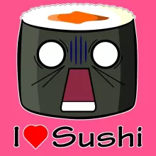 Débardeur Enfant Fille « I Love Sushi ! NOOOO !! » – Parodie Japon Culture
