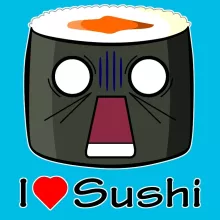 T-shirt Enfant Fille « I Love Sushi ! NOOOO !! » – Parodie Japon Culture