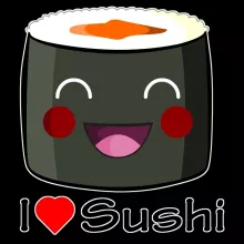 T-Shirt à manches longues « I Love Sushi ! » – Parodie Japon Culture