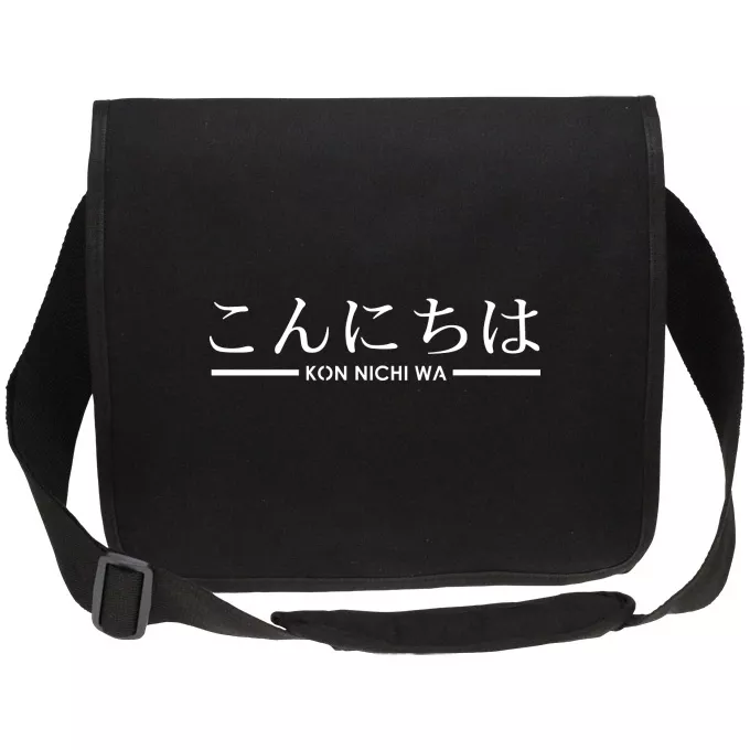 Sacs étudiant canvas Parodie Japon Kon Nichi Wa (Bonjour) - manga-konnichiwa-japonais