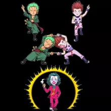 Hisoka Kinder Pullover “Hisoka, Der Joker und Zorro” – Parodie auf One Piece