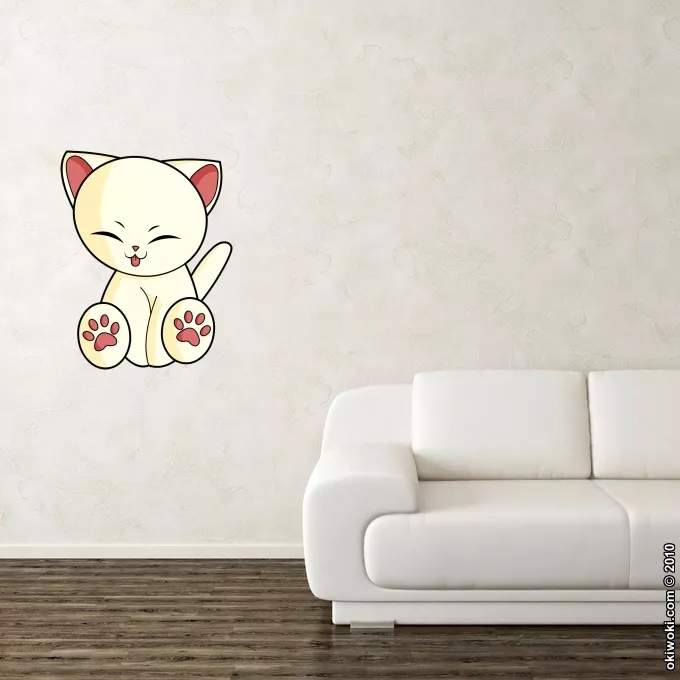 Stickers Déco Parodie Chatons Mignons Chaton Mignon Crème