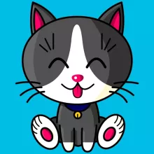 T-shirt Enfant Fille « Kawaii Baby Cat (blanc et gris) » – Parodie Kawaii Baby Cats