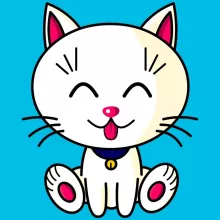 T-shirt Enfant Fille « Kawaii Baby Cat (blanc) » – Parodie Kawaii Baby Cats