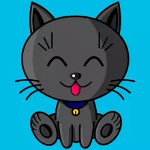 T-shirt Enfant Fille « Kawaii Baby Cat (Bleu) » – Parodie Kawaii Baby Cats