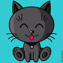 T-shirt Femme « Kawaii Baby Cat (Bleu) » – Parodie Kawaii Baby Cats