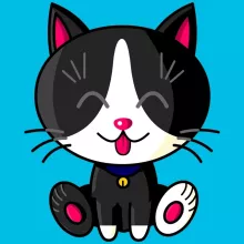 T-shirt Enfant Fille « Kawaii Baby Cat (Noir et Blanc) » – Parodie Kawaii Baby Cats