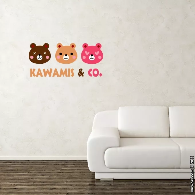 Stickers Déco Parodie Kawaii Kao Kawamis and Co. Vol.1 (Pinky, Browny et Caramel) !