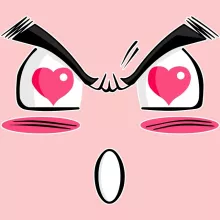 T-shirt Femme Manga « In Love !! » – Parodie Funny Face