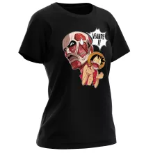 T-shirt Femme Titan Colossal VS Luffy « Steak Titanesque... » – Parodie One Piece