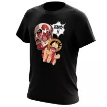 T-shirt Titan Colossal VS Luffy « Steak Titanesque... » – Parodie One Piece