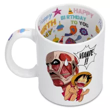 Mug Titan Colossal VS Luffy « Steak Titanesque... » – Parodie One Piece