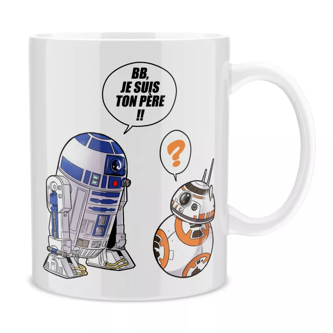 Mugs Parodie Star Wars BB, je suis ton père (SD Edition) - R2-D2, BB-8
