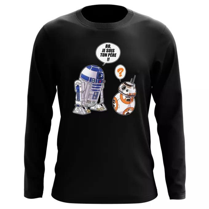 T-Shirts manches longues Parodie Star Wars BB, je suis ton père (SD Edition) - R2-D2, BB-8
