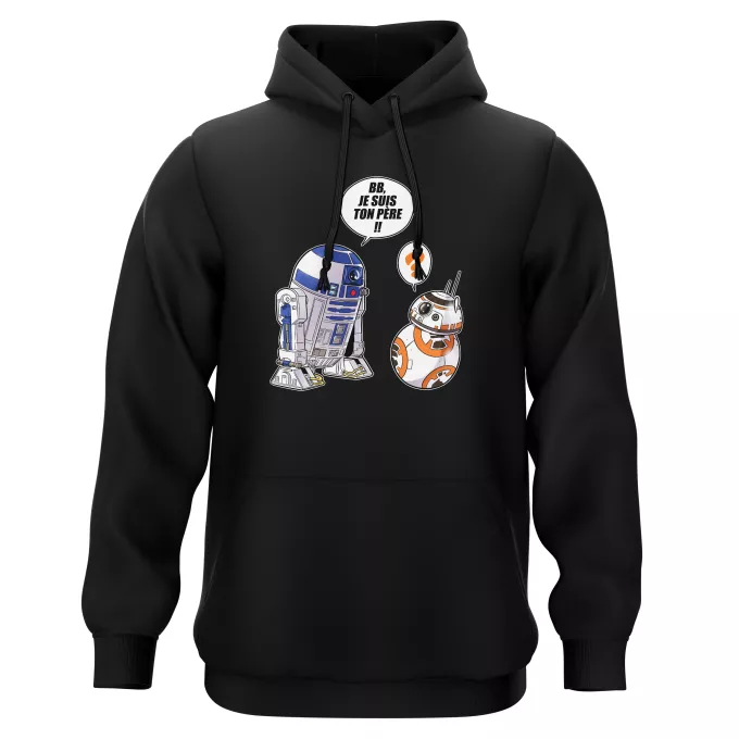 Sweat-shirts à Capuche Parodie Star Wars BB, je suis ton père (SD Edition) - R2-D2, BB-8