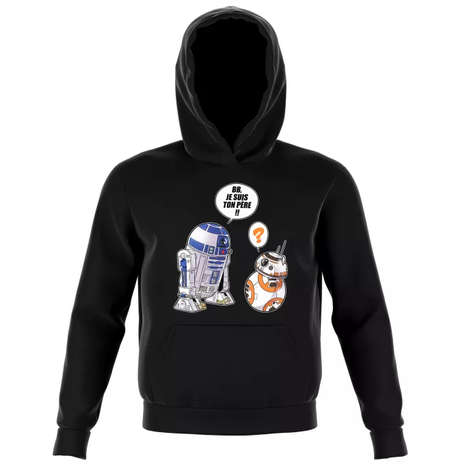 Sweat-shirts à Capuche Enfant Parodie Star Wars BB, je suis ton père (SD Edition) - R2-D2, BB-8
