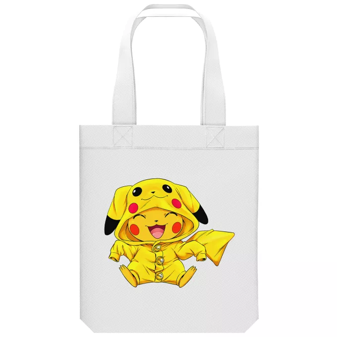 Sac Tote Bag en coton Bio Parodie Pokémon L'ultime cosplayer - Pikachu