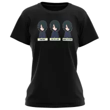 T-shirt Femme Sasuke Uchiwa « Toujours aussi expressif... » – Parodie Naruto