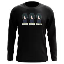 T-Shirt à manches longues Sasuke Uchiwa « Toujours aussi expressif... » – Parodie Naruto