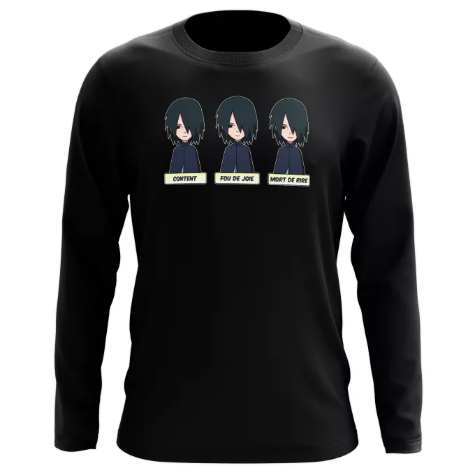 T-Shirts manches longues Parodie Naruto Toujours aussi expressif... - Sasuke Uchiwa