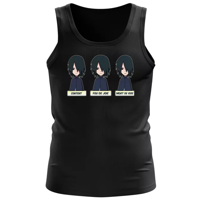Débardeurs Hommes Parodie Naruto Toujours aussi expressif... - Sasuke Uchiwa