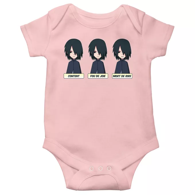 Body bébé manches courtes (Filles) Parodie Naruto Toujours aussi expressif... - Sasuke Uchiwa