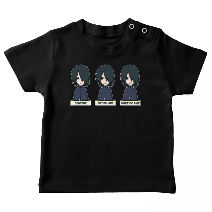 T-shirts bébé Parodie Naruto Toujours aussi expressif... - Sasuke Uchiwa