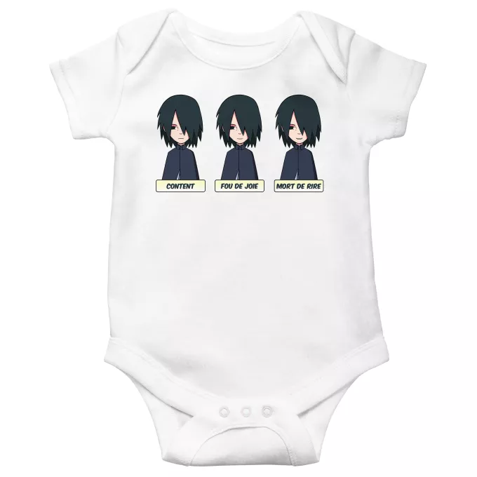 Body bébé manches courtes Parodie Naruto Toujours aussi expressif... - Sasuke Uchiwa