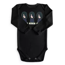 Body bébé manches longues Sasuke Uchiwa « Toujours aussi expressif... » – Parodie Naruto