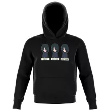 Sweat à capuche Enfant Sasuke Uchiwa « Toujours aussi expressif... » – Parodie Naruto